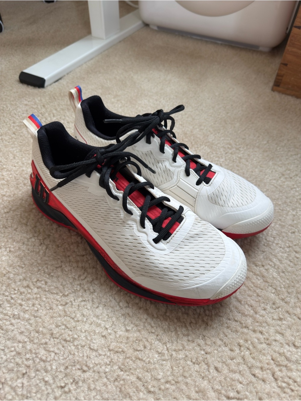 Wilson White, Red & Black Men's Athletic Shoes